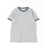 ヘザーグレー×デニム | CROSS & STITCH マックスウェイト 半袖 リンガーTシャツ | TRUSS