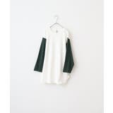 ナチュラル×フォレストグリーン | CROSS & STITCH 3/4スリーブ ベースボールTシャツ | TRUSS