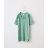 ヘザーグリーン | TRUSS トライブレンドVネックTシャツ | TRUSS