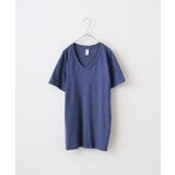 ヘザーディープネイビー | TRUSS トライブレンドVネックTシャツ | TRUSS