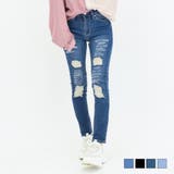 破れ加工 スキニー デニム | Fetchcollectionボトムス専門店 | 詳細画像1 