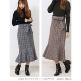 [A]ライトグレー | チェック マーメイドスカート きれいめ | Fetch