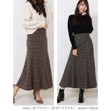 [B]ブラウン | チェック マーメイドスカート きれいめ | Fetch