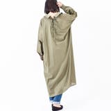 ビッグタイプ抜き襟後レースアップシャツワンピース シック シンプル | Fetchcollectionボトムス専門店 | 詳細画像4