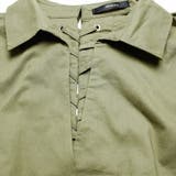 ビッグタイプ抜き襟後レースアップシャツワンピース シック シンプル | Fetchcollectionボトムス専門店 | 詳細画像9