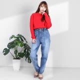 [B]ブルー | 裏起毛パンツ テーパードパンツ デニムパンツ | Fetch