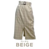 ベージュ | スッキリとしたシルエット!でも動きやすい!綺麗なスカートラインが目を惹く格子柄タ… | Fetchcollectionボトムス専門店