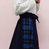 【2018秋冬新作】両端チェック配色切り替えラップタックロングスカート78丈 | Fetchcollectionボトムス専門店 | 詳細画像15