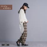 起毛チェック パイピングリボン結び パラシュートパンツ | Fetch | 詳細画像3