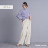 ウエストレースアップデザイン イージーワイドパンツ フェイクウール合繊 | Fetchcollectionボトムス専門店 | 詳細画像2 