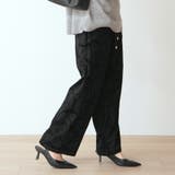 ベイカーワイドパンツ  ボタニカル大柄系フロッキープリント レディース | Fetchcollectionボトムス専門店 | 詳細画像6 