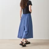 合皮ベルト付きライトオンス綿 レーヨンデニムスカウチョ ワイドパンツ | Fetchcollectionボトムス専門店 | 詳細画像3
