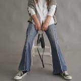 ラインフリンジ切替ベルボトムフレアパンツ  スラブデニム フリンジパネルシームラ… | Fetchcollectionボトムス専門店 | 詳細画像4 