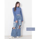 スラブデニム 破れ加工 ワイドストレートパンツ | Fetch | 詳細画像26