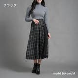 合皮バックル付ラップ風ロングスカート ウインドウチェック 車ひだプリーツ切替 | Fetch | 詳細画像4