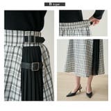 合皮バックル付 シフォンプリーツ切替 スカート | Fetchcollectionボトムス専門店 | 詳細画像10