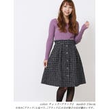 チェック×ブラック2 | きれいめ フレアスカート 大人 | Fetchcollectionボトムス専門店