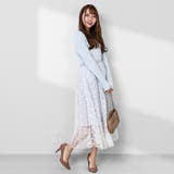 [C]オフホワイト | 花柄プリント きれいめ ロングスカート | Fetchcollectionボトムス専門店