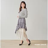 チュールフリル切替アシメトリースカート  スカート ロングスカート | Fetchcollectionボトムス専門店 | 詳細画像3 
