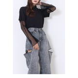 スラブデニム 破れ加工 ワイドストレートパンツ | Fetch | 詳細画像15