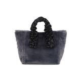 チャコール | フェイクファーハンドルフリルミニトートバッグ | TRYSIL