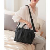 ブラック | 【旅行/軽量/2way】ギャザーポケット2WAYボストンバッグ | TRYSIL