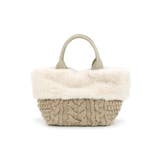 アイボリー | ニットフェイクファートートバッグ | TRYSIL