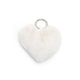 ホワイト | フェイクファーハートポーチチャーム | TRYSIL