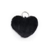 ブラック | フェイクファーハートポーチチャーム | TRYSIL