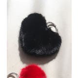 ブラック | フェイクファーハートポーチチャーム | TRYSIL