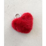 レッド | フェイクファーハートポーチチャーム | TRYSIL