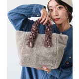 モカ | 【大人女子/プレゼント/ロングセラー】フェイクファーハンドルフリルトートバッグ | TRYSIL