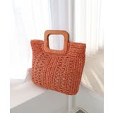 オレンジ | 【ミディアムサイズ/デイリー/軽量】ウッドハンドルトートバッグ | TRYSIL