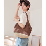 ブラウン | 【カゴバッグ/デイリー/リゾート】ベルトハンドルペーパートートバッグ | TRYSIL