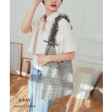 【カゴバッグ/リゾート/軽量】ペーパー×チュールフリルワンショルダーバッグ | TRYSIL | 詳細画像2 