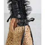 【カゴバッグ/リゾート/軽量】ペーパー×チュールフリルワンショルダーバッグ | TRYSIL | 詳細画像12 