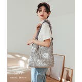 【カゴバッグ/リゾート/軽量】ペーパー×チュールフリルワンショルダーバッグ | TRYSIL | 詳細画像3 