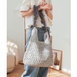 グレー | 【カゴバッグ/リゾート/軽量】ペーパー×チュールフリルワンショルダーバッグ | TRYSIL