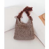 ブラウン | 【カゴバッグ/リゾート/軽量】ペーパー×チュールフリルワンショルダーバッグ | TRYSIL