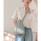 ミント | 【カゴバッグ/リゾート/軽量】巾着ワンショルダーバッグ | TRYSIL