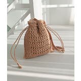 ベージュ | 【カゴバッグ/リゾート/軽量】巾着ワンショルダーバッグ | TRYSIL