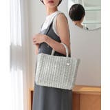 シルバー | 【カゴバッグ/リゾート/軽量】メタリックミックスペーパートートバッグ | TRYSIL