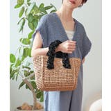 ブラック | 【カゴバッグ/リゾート/プレゼント】ハンドルフリルペーパートートバッグ | TRYSIL