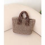 モカ | 【カゴバッグ/リゾート/プレゼント】ハンドルフリルペーパートートバッグ | TRYSIL