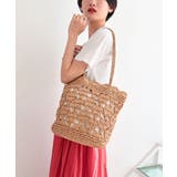 ベージュ | 【カゴバッグ/リゾート/軽量】ハートモチーフ編みペーパートートバッグ | TRYSIL