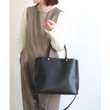 ブラック | CLIVIA / 横型A4トートバッグ | TRYSIL
