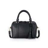 ブラック | NERINE / タッセルチャーム付き ミニボストンバッグ | TRYSIL