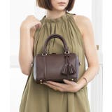 ダークブラウン | NERINE / タッセルチャーム付き ミニボストンバッグ | TRYSIL