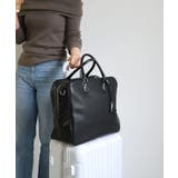 ブラック | 【オールシーズン/旅行/大容量】ラインテープ ビッグボストンバッグ | TRYSIL