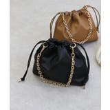 ブラック | チェーンハンドル巾着ショルダーバッグ | TRYSIL